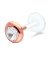 Pink Stone Labret Piercing PTFE LA-121